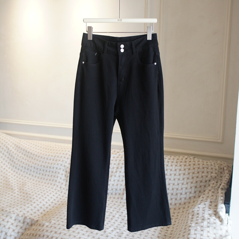 【Discover】Transform into a Tall and Slender Girl in Seconds! Jeans with a Flattering Fit/Long Legs Effect, Delicate, Soft, and Stretchy with a Slight Flare