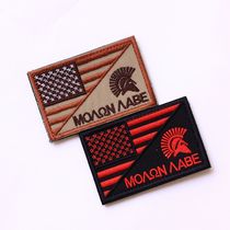 TSNK American flag Spartan embroidered armband velcro cloth label