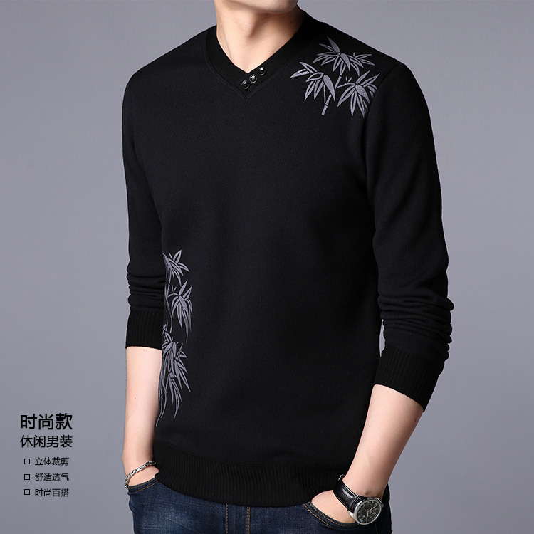 Đàn ông trẻ tuổi và trung niên màu đỏ SpongeBob áo len cashmere cổ tim nam cộng với người cha trung niên nhung mặc áo len áo giữ nhiệt nam