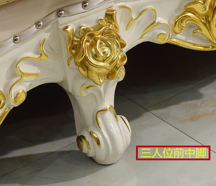 Sofa da châu Âu kết hợp cao cấp lớp da cao cấp sofa biệt thự sang trọng rắn gỗ khắc nội thất căn hộ lớn - Ghế sô pha sopha bed