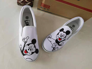 Cloth sneakers suitable for men and women for leisure, 4244m, hand painting