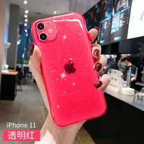 Apple 11 mobile phone shell iphone11 ProMax silicone soft shell anti-fall ultra-thin set tide brand flash powder eleven ins wind x shell red all-inclusive high-end trendy female Pingguo goddess limited edition ip