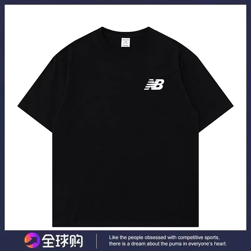 2026 Summer Nb Small Logo Pure Cotton Short-Sleeve T-Shirt for Men and Women, Versatile Trendy Couple's Round-Neck Loose Top Base Shirt
