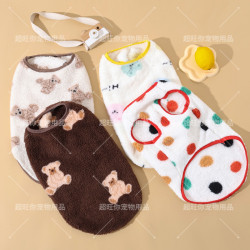 Dog Clothes Autumn and Winter 2024 New Style Fleece-Lined Thickened Warm Vest for Small and Large Dogs Pet Corgi Bichon