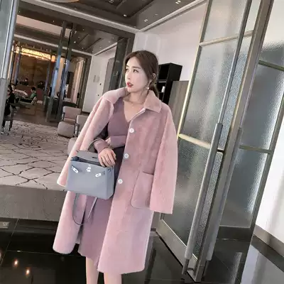 ByYou winter imitation mink fur coat women 2020 New temperament medium and long version leather hair one knee coat
