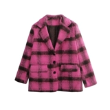 Демисезонный шерстяной флисовый ретро модный стеганый пиджак классического кроя, свободный крой, оверсайз, увеличенная толщина