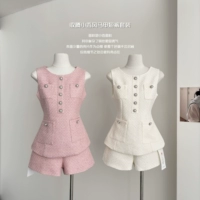 Летний комплект, мини-юбка, легкий роскошный стиль, в стиле Шанель, подходит для подростков, яркий броский стиль, по фигуре