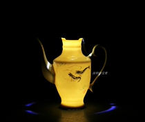 8 90s Yellow glazed color porcelain old Shrimp Wine Pot Qi Baishi