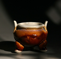 70s Old State Jun Porcelain Factory New Technique Color Glazed Tiger Leather Yellow Xuande Stove