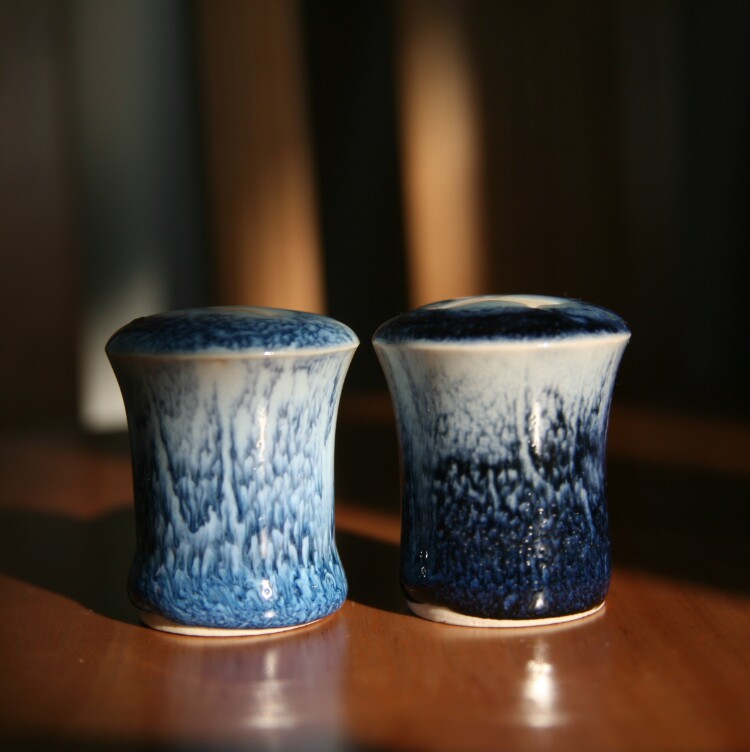 Out of 60 70s State Porcelain II Factory Water Ink Blue Glaze Painting Shaft Head