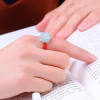 Natural jadeite peony flower ring hand ornament jade raw stone jadeite jadeite handmade weaving