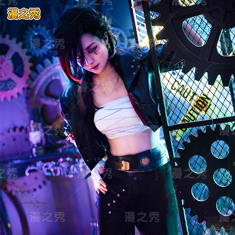 双城之战2蔚cos服：皮城执法官黑色皮衣，万圣节cosplay女装必备神器！-Cosplay女装-淘宝百科网