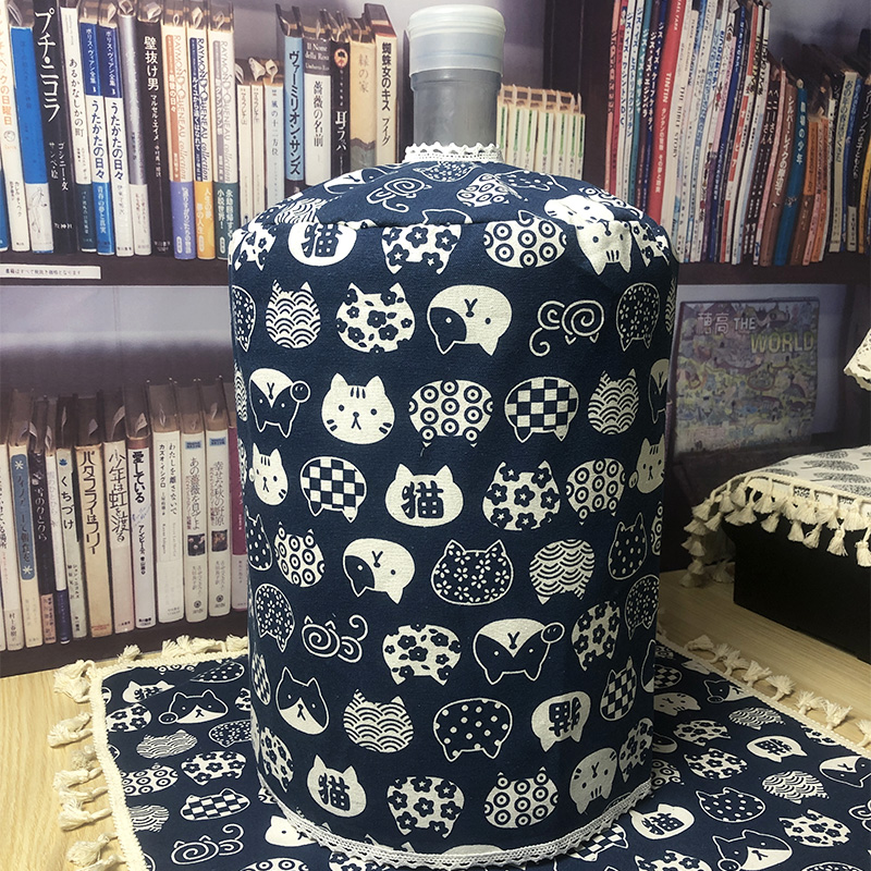 Press-pumped bucket hood pure water mineral water bucket set cotton hemp cloth with opening water dispenser dust cover sub-Taobao