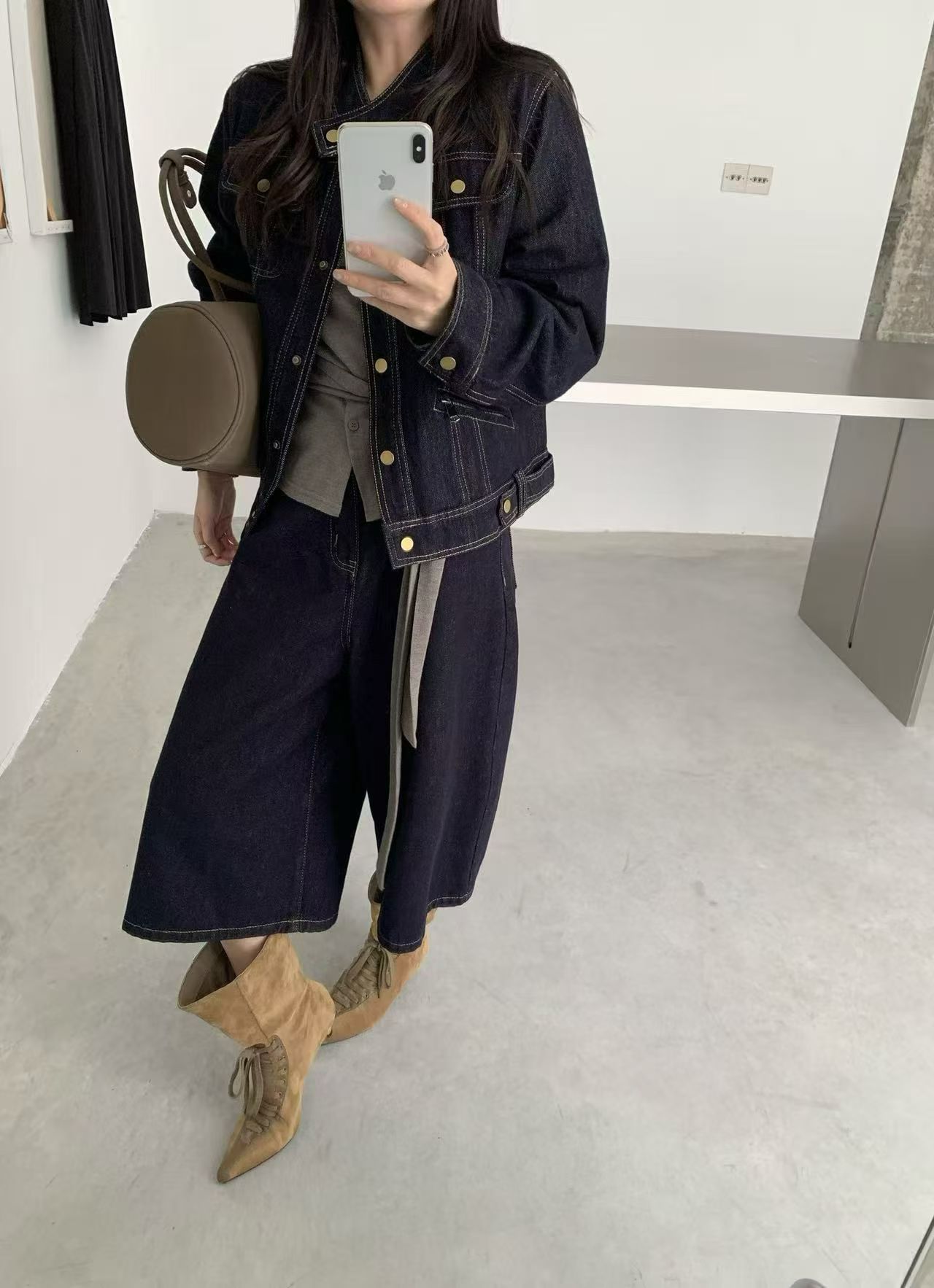 반항적 인 아메리칸 무거운 작업 워싱 마 오래된 편안함 면 100% 파란색 데님 재킷 재킷 경량 상세 이미지 33