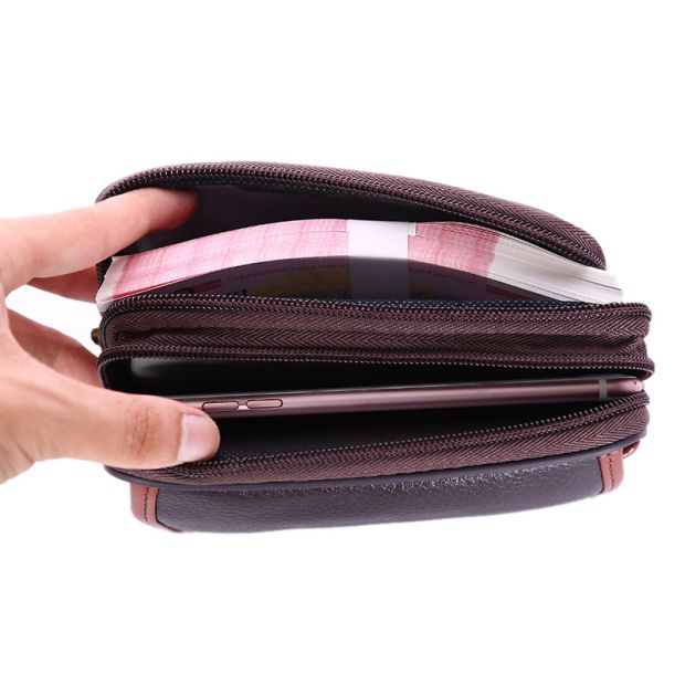 2017 túi da nam 1 lớp tăng ba lớp có nắp túi điện thoại di động thắt lưng Túi da 5,5 inch túi lv nữ