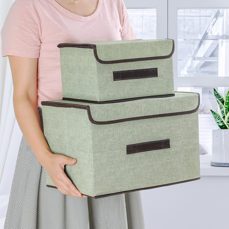 Unwoven cloth tape Cover containing box Covered Clothes Folding Containing Box Cloth Art Children's Toys With Lid Containing Box Finishing