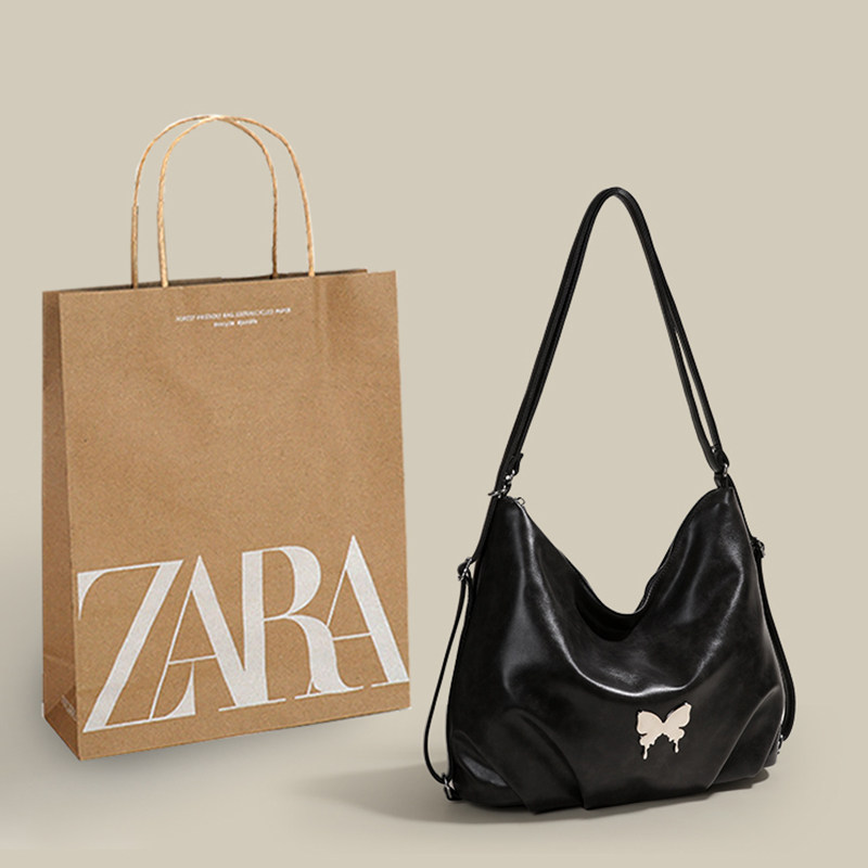 сумки zara, осенние и зимние новые универсальные сумки для студентов колледжа, отправляющихся на занятия, сумка-тоут с бабочкой, повседневный рюкзак большой емкости Изображение 1