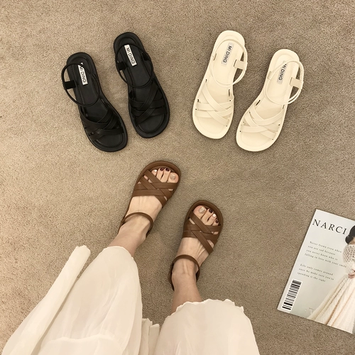 Сандалии, летняя обувь, туфли, 2023, французский ретро стиль, мягкая подошва