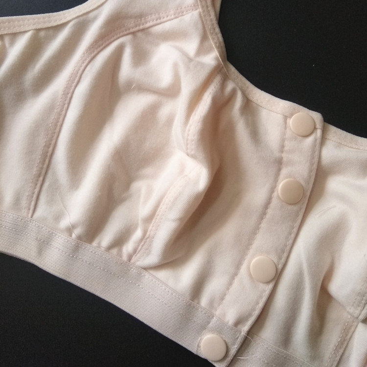Áo ngực trung niên nữ đồ lót mẹ mở khóa không có vòng thép in vải cotton mỏng kích thước lớn vest kiểu mẹ - Áo ngực không dây áo ngực không dây