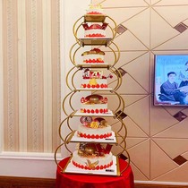 European iron multi-layer cake display rack Ten-layer eight-layer bracket Pastry birthday banquet Birthday wedding cake dessert shop