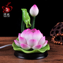 For the Buddha Lotus Lantern Buddha Offering Lamp Buddha Front Lamp Buddha Hall Changming Lantern Led Home Offering Guanyin Lamp Buddha Supplies Ceramics