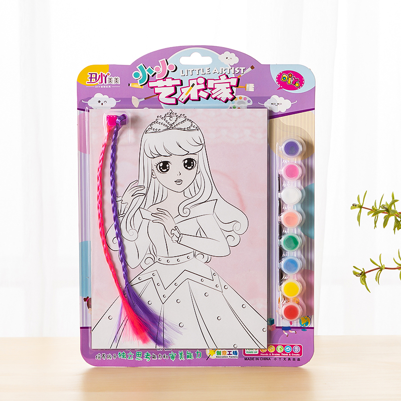 Ugly Little Girl Little Artist Watercolor Painting Painted ben painted Beauty Drawings Girl Toys DIY Braids