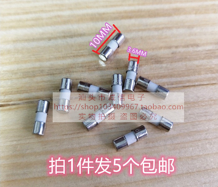 5 Ceramic Fuses 3.6X10 3*10mm T1A2A3.15A4A5A6.3A8A10A 250V Without Legs 5 Ceramic Fuses 3.6X10 3*10mm T1A2A3.15A4A5A6.3A8A10A 250V Without Legs