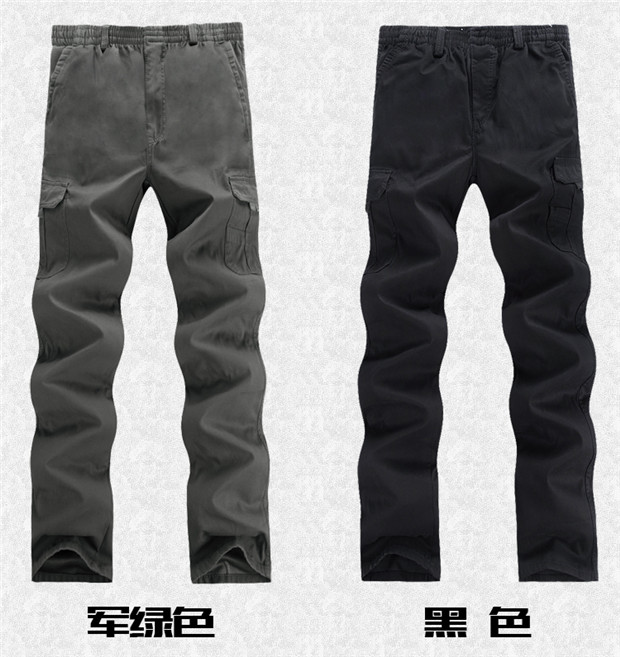 Quần dài mùa thu nam cao 120cm, quần dài rộng siêu dài cộng với phân bón để tăng quần cotton nhiều túi quần nam