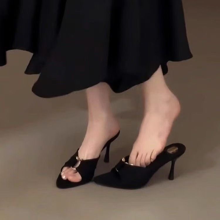 41 to 43 Open-Toe Large Size Sandals 2026 Spring New Style for Plus-Size Women with Wide Feet, Thin Heels, Comfortable High Heels for Women