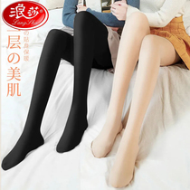 Surfsa silk stocking ladies spring autumn winter thin and anti-hooking pantyhose pantyhose and velvety light legs black carametse pantyhose underpants socks