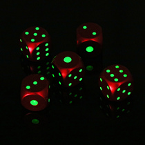 Metal luminous dice set gold red aluminum alloy solid color bar KTV mahjong sieve color grain