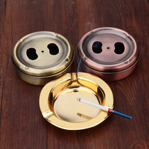 European style retro metal stainless steel Gold Internet cafe Hotel KTV hotel with lid windproof ashtray cigarette case