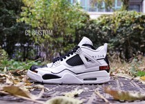 No Shoes AJ4 AE86 Fujiwara black and white sneakers custom Changlin CLCustom hand-painted DIY service