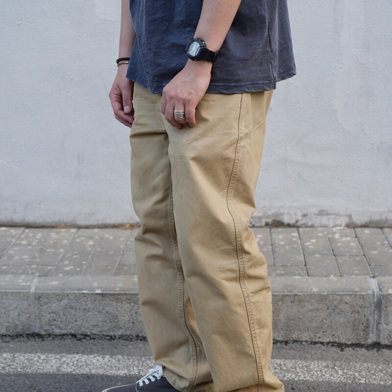 Yonder Realm 26Ss Washed Vintage Double-Pleated Casual Pants Chino Work Pants Loose Fit