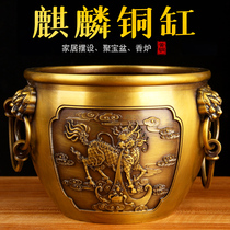 Carved unicorn copper cylinder ornaments copper cornucopia Crane copper cylinder ornaments