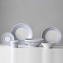 Mengtian Liangpin] Japan imported AITO Cang ten grass simple line point beautiful thick burning ceramic bowl Cup Bowl