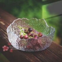Dream field Liangpindi] Japanese style hammer tattoo transparent glass salad bowl sweet taster bowls fruit bowl large fruit and vegetable bowl