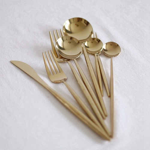 [Mengtian Liangpin] Зеркало светло -золотисто -нержавеющая сталь сталь и вилка Spoon Western Tableware Series