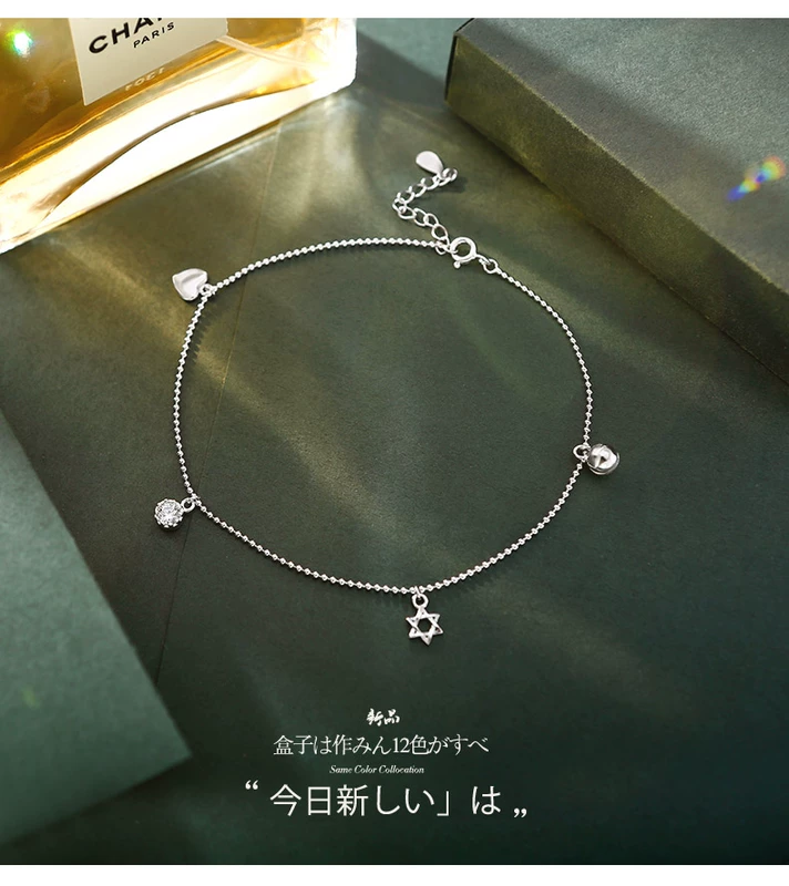 Vòng chân bạc nữ 925 sterling phiên bản Hàn Quốc của nữ sinh đơn giản Sen chân trần thời trang gợi cảm khí chất mùa hè hoang dã