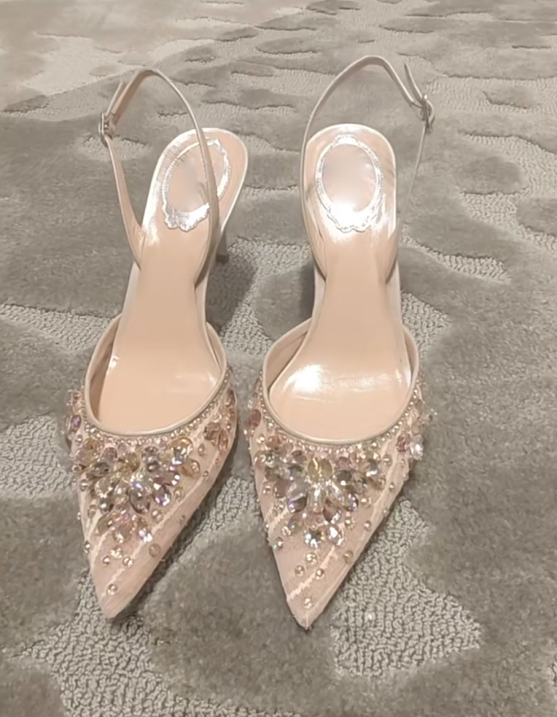 Flash Sale All-In-One Edition Rc Crystal Gem Wedding Shoes Banquet Bridesmaid Shoes Lace High Pointed Toe Floral Stiletto Pumps Flash Sale All-In-One Edition Rc Crystal Gem Wedding Shoes Banquet Bridesmaid Shoes Lace High Pointed Toe Floral Stiletto Pumps