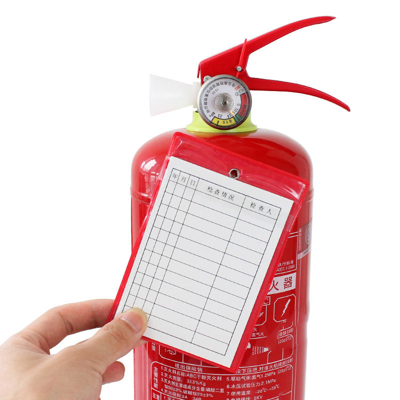 [USD 4.52] Fire Extinguisher Check Card Fire Equipment Acceptance Monthly Check Card Red Card
