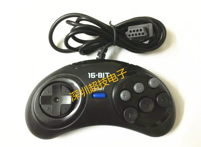 Factory direct original quality black MD sega Sega Genesis 6 button handle exported to the United States