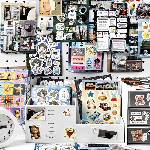 Наклейка, ретро журнал, милая книга с наклейками, планировщик