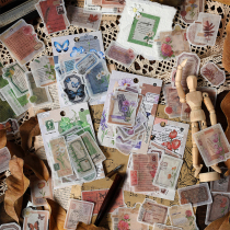 Plant bouquet retro handbooks and paper stickers Decorative Ins Wind Label Handbill Material Suit at the time of the twilight