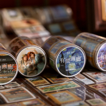 There is an intergallery High Yan value Arts and Ins Wind pvc transparent waterproof hand tent Duct Tape Scenic Retro Handbill Stickers