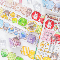 Soft Berry Sauce Ice Cubes Big Combat Hand Tent Oil and Paper Adhesive Tapes Cute Whole Rolls Cartoon Teenage Characters Handbill Stickers