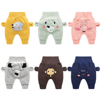 New baby pants Spring and autumn new mens and womens large pp pants Baby high waist belly pants Childrens casual pants