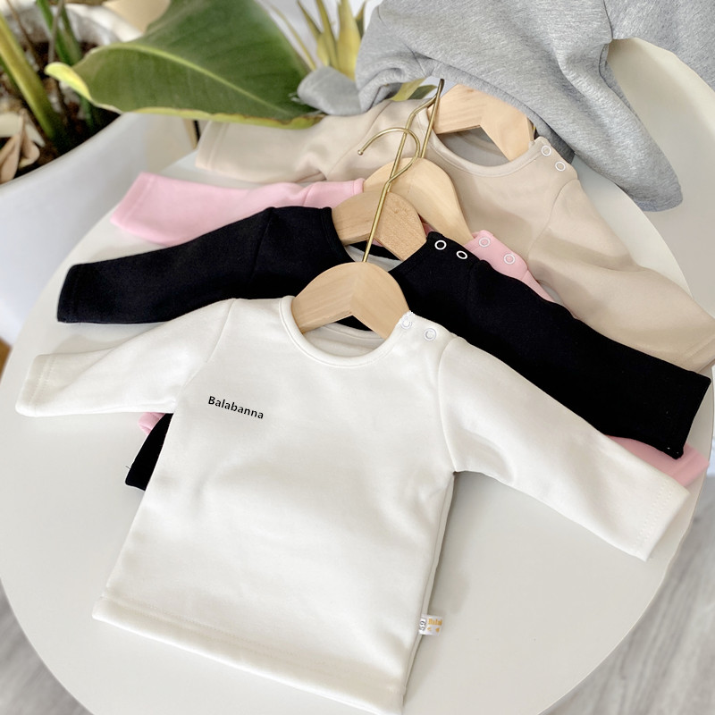 Glint infant pure cotton male and female baby integrated suede semi-high collar undershirt T-shirt child clothes for children Upper autumn and winter