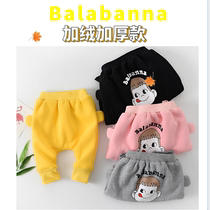 Childrens pants Baby Baby Baby Baby plus velvet padded cartoon big ears plus velvet big pp butt warm pants