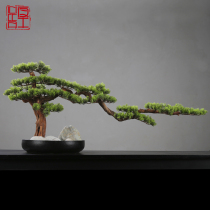 Simulation of new Chinese style welcome pine bonsai green plant Hotel home club porch decoration model room soft decoration